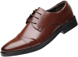 Men's Fashion Casual Lace Up Low Oxfords Shoes Classic Mens Leather Dress Shoes