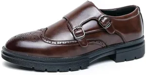 Men's Genuine Leather Platform Slip-On Oxford Shoes Men Classic Lace-up Formal Dress Shoes