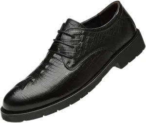 Men's Genuine Leather Wingtip Oxford Shoes - Non-Slip Waterproof Business Derby Shoes for Formal and Casual Wear