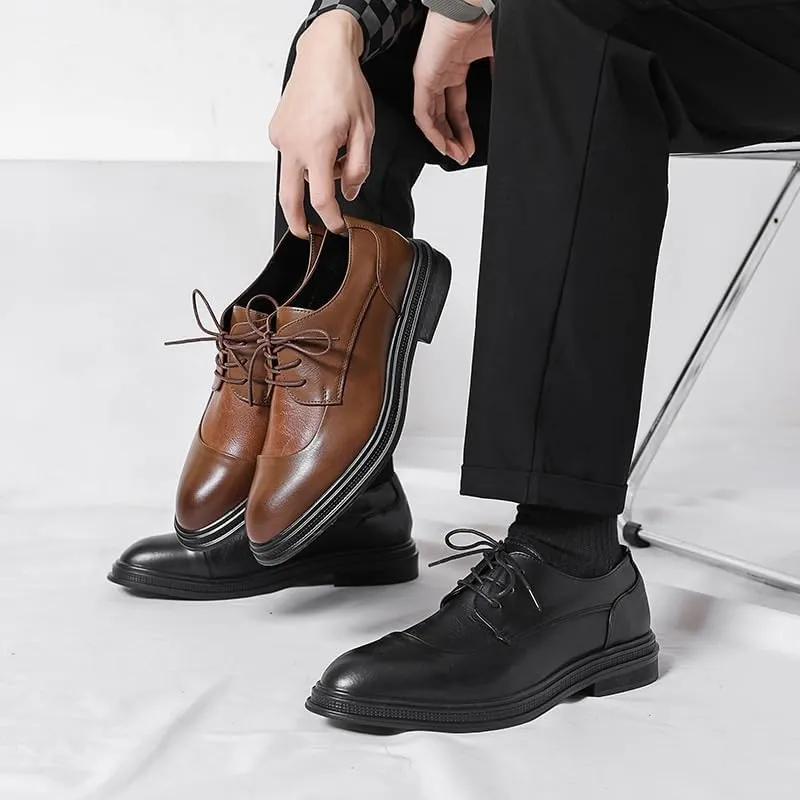 Mens Leather Oxfords Shoes Wedding Party Dress Shoes Business Work Wingtip Brogue for Men