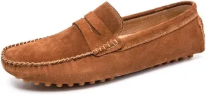 Men's Loafers Shoes Round Toe Suede Penny Driving Loafers Comfortable Flat Heel Lightweight Walking Slip-on