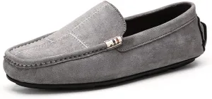 Men's Loafers Shoes Round Toe Suede Vamp Leather Driving Loafers Flexible Lightweight Comfortable Walking Slip-on
