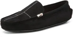 Men's Loafers Shoes Round Toe Suede Vamp Leather Driving Loafers Flexible Lightweight Comfortable Walking Slip-on