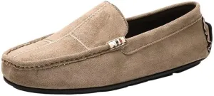 Mens Loafers Shoes Suede Vamp Solid Color Round Toe Comfortable Fashion Prom Slip-on