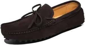 Men's Moccasins Shoe Suede Vamp Office Tuxedo Solid Color Slip Resistant Shoe Slip-on