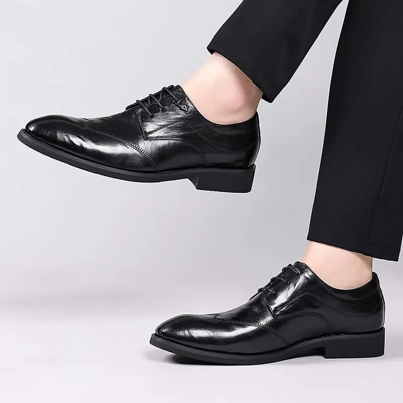 Men's Orthopedic Leather Shoes Comfortable Lace-Up Dress Shoes Business Casual Oxfords Shoes for Men