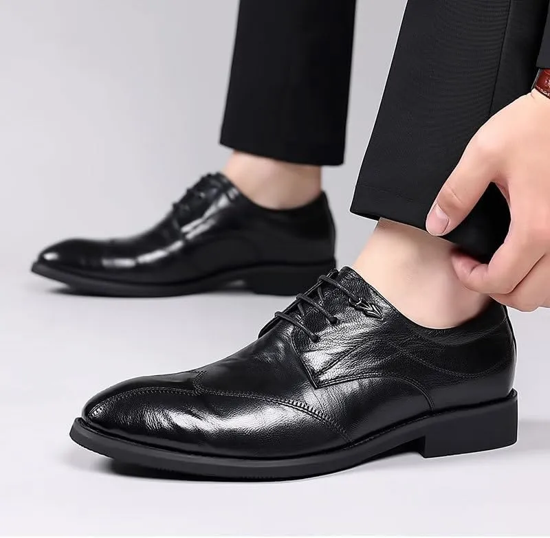 Men's Orthopedic Leather Shoes Comfortable Lace-Up Dress Shoes Business Casual Oxfords Shoes for Men