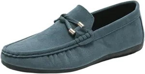 Men's Party Loafers Shoes Suede Vamp Party Round Toe Tuxedo Wedding Block Heel Formal Slip-on