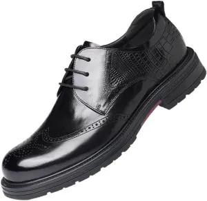 Men's Patent Leather Dress Shoes Mens Classic Lace-up Formal Casual Business Oxford Shoes