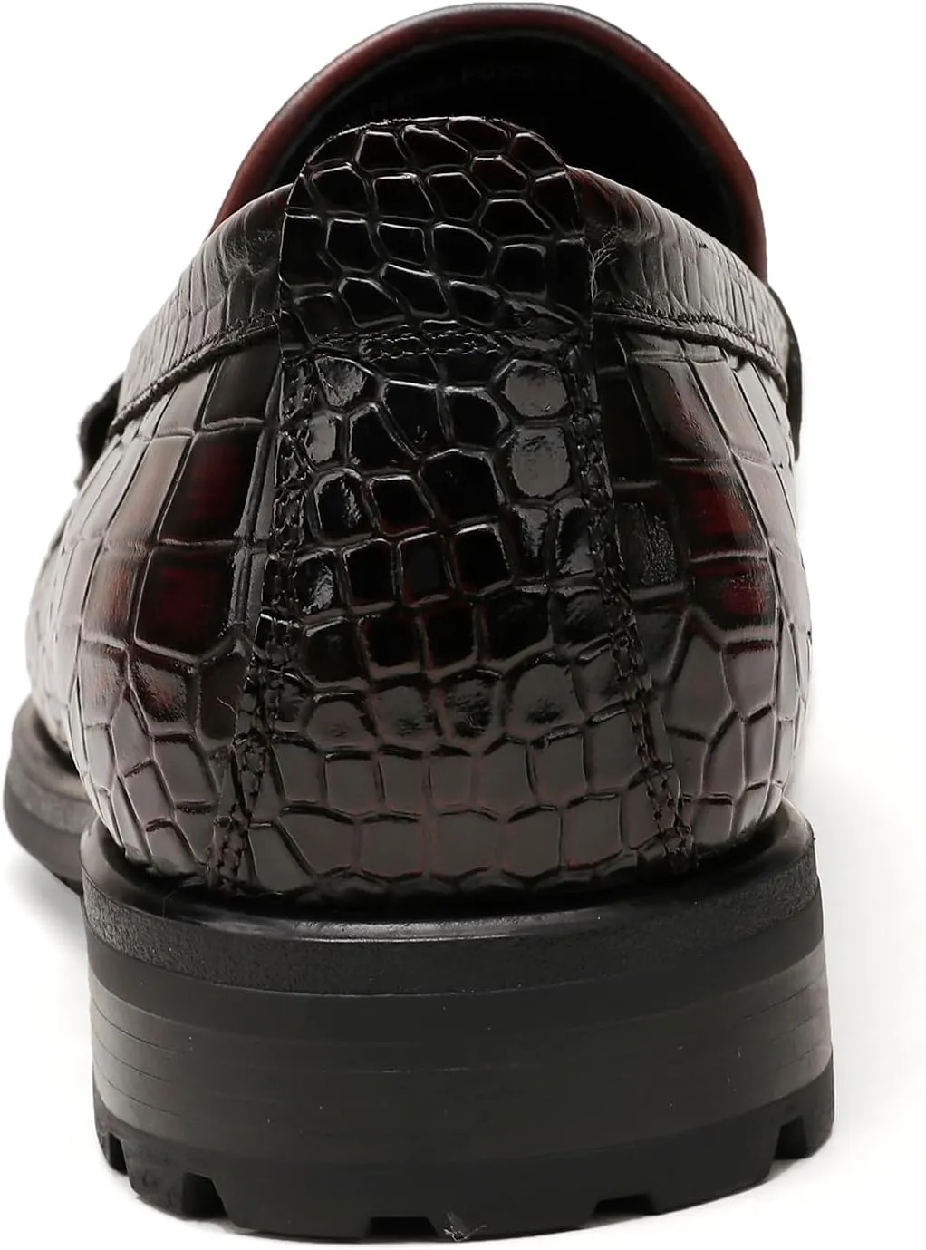 Men's Platform Tassel Loafer, Crocodile Printed Leather Dress Shoes for Mens Business Formal Wedding Porm Party Shoes Casual Slip-On Penny Loafers
