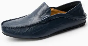 Men's Premium Genuine Leather Casual Slip Into Loafers, Breathable Driving Shoes, Fashion Slippers