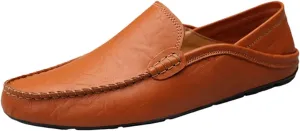 Men's Premium Genuine Leather Casual Slip on Loafers Breathable Driving Shoes Fashion Slipper