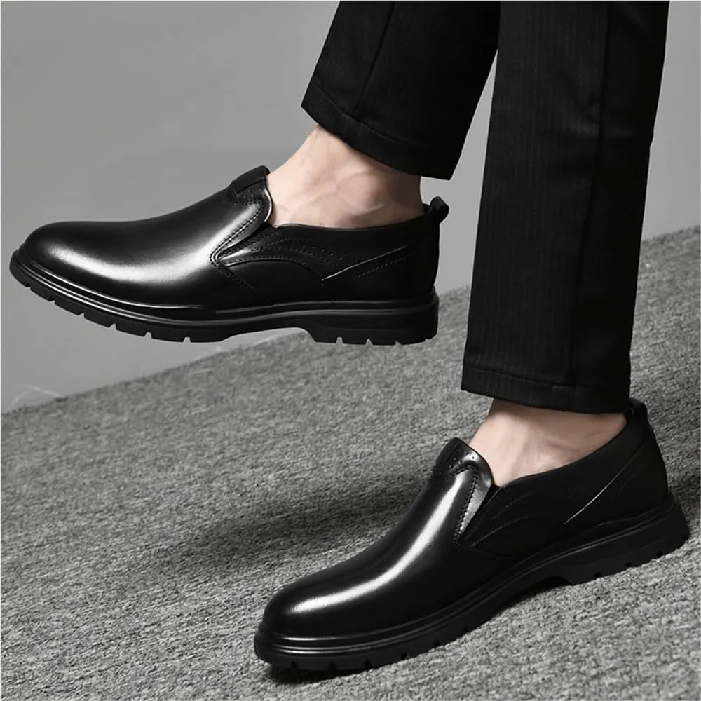 Men's Prom Loafers Shoes Suede Vamp Party Round Toe Casual Non Slip Low Top Anti-Slip Shoe Slip On