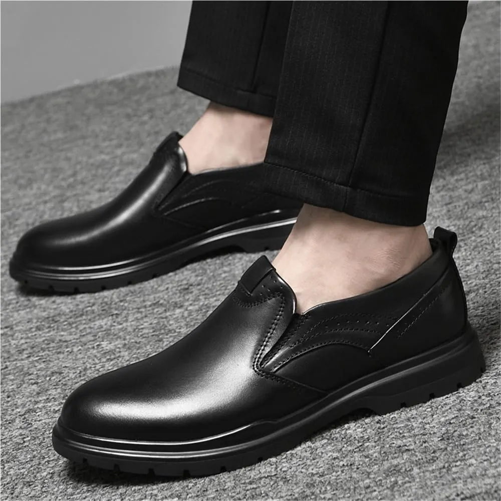 Men's Prom Loafers Shoes Suede Vamp Party Round Toe Casual Non Slip Low Top Anti-Slip Shoe Slip On