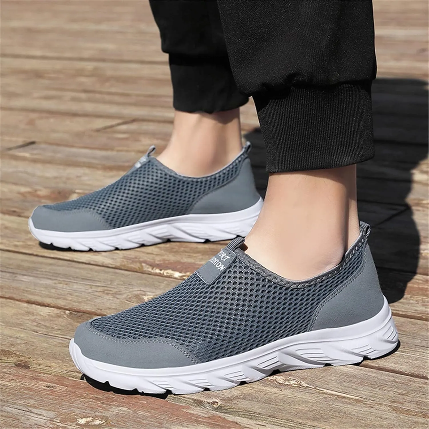 Men's Running Shoes Casual Slip on Walking Tennis Gym Sneakers Lightweight Breathable Mesh Workout Sports Sneakers