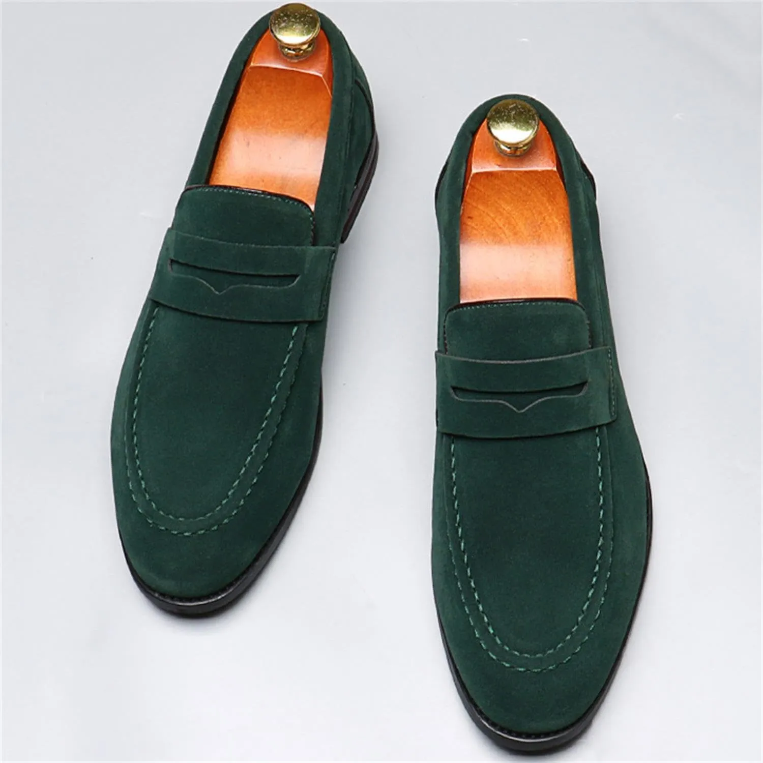 Men's Suede Dress Loafers Slip On Casual Shoes Lightweight Soft Penny Loafers Classic Moccasins Driving Shoes