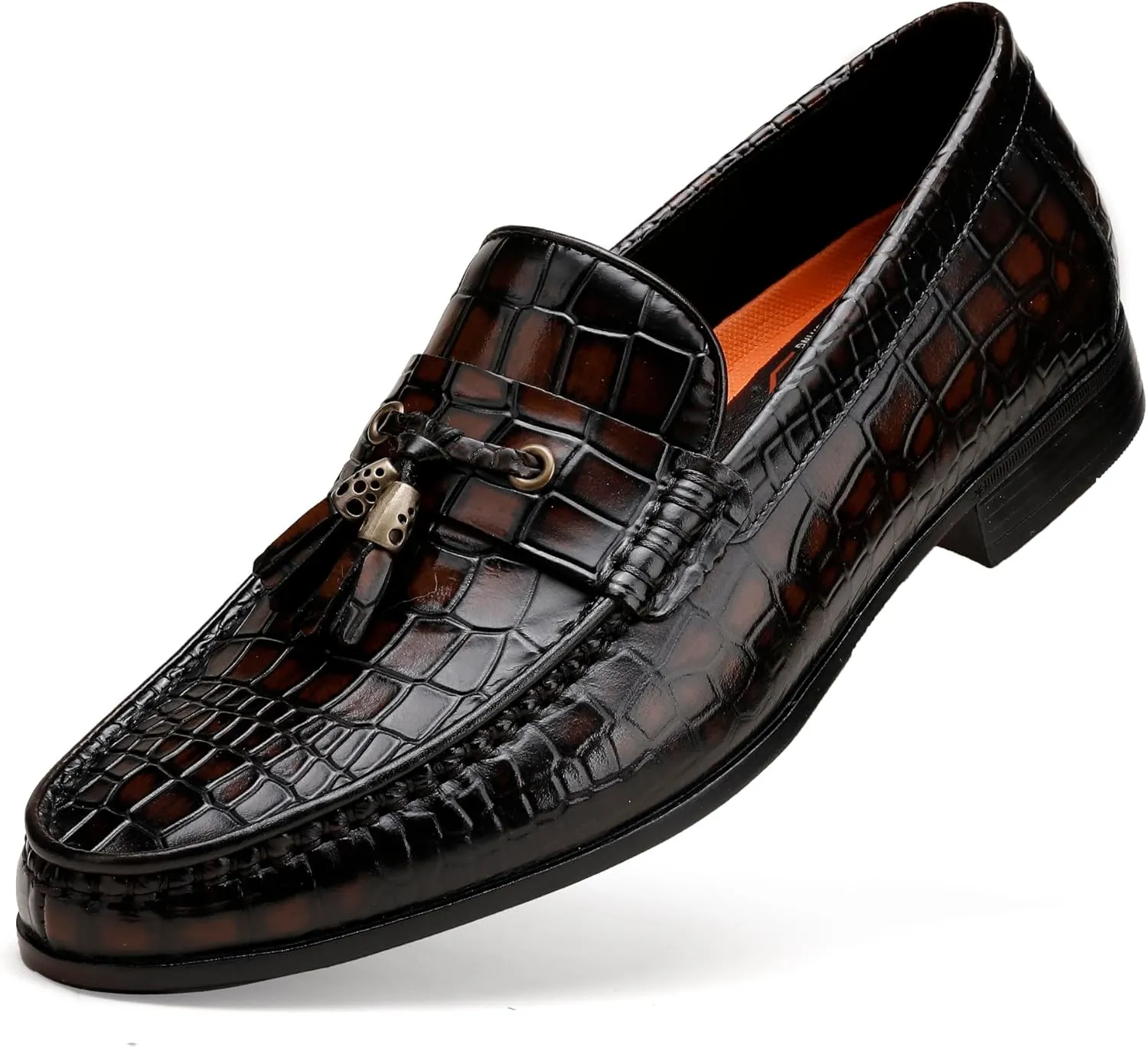 Men's Tassel Loafer, Smooth Leather Penny Loafer Classic Slip-On Tassel Dress Shoes for Mens Wedding Party Casual Shoes