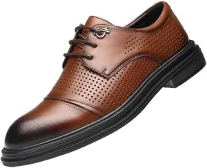 Men's Tuxedo Shoes Mens Classic Formal Lace Up Wedding Pointed Toe Breathable Dress Shoes Fashion Classic Carved Lace Up Leather Low Heels Derby Shoes