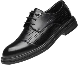 Men's Tuxedo Shoes Mens Classic Formal Lace Up Wedding Pointed Toe Breathable Dress Shoes Fashion Classic Carved Lace Up Leather Low Heels Derby Shoes