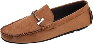 Men's Vintage Loafers Suede Vamp Comfor Vintage Solid Color Round Toe Non Shoe Slip On