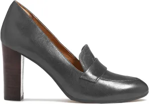 MOOMMO Women Chunky Block Heel Pumps Round Closed Toe Slip On Oxford Loafers Shoes High Heels Snakeskin Work Pump Suede Loafer for Office Ladies Classic Formal Business Professional 4-13 M US