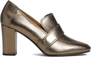 MOOMMO Women Chunky Block Heel Pumps Round Closed Toe Slip On Oxford Loafers Shoes High Heels Snakeskin Work Pump Suede Loafer for Office Ladies Classic Formal Business Professional 4-13 M US
