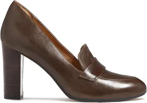 MOOMMO Women Chunky Block Heel Pumps Round Closed Toe Slip On Oxford Loafers Shoes High Heels Snakeskin Work Pump Suede Loafer for Office Ladies Classic Formal Business Professional 4-13 M US