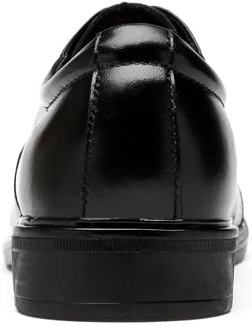 Oxford Shoes for Men Lace Up Round Toe Genuine Leather Cap Toe Derby Shoes Rubber Sole Low Top Anti-Slip Business(7)