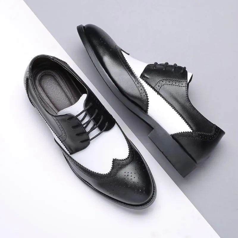 Oxford Shoes for Men's Lace-up Breathable Synthetic Leather Rubber Sole Slip Wedding