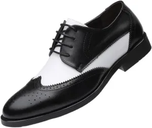 Oxford Shoes for Men's Lace-up Breathable Synthetic Leather Rubber Sole Slip Wedding