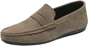 Party Loafers for Men's Suede Vamp Vintage Fashion Solid Color Working Office Anti-Slip Shoe Slip On