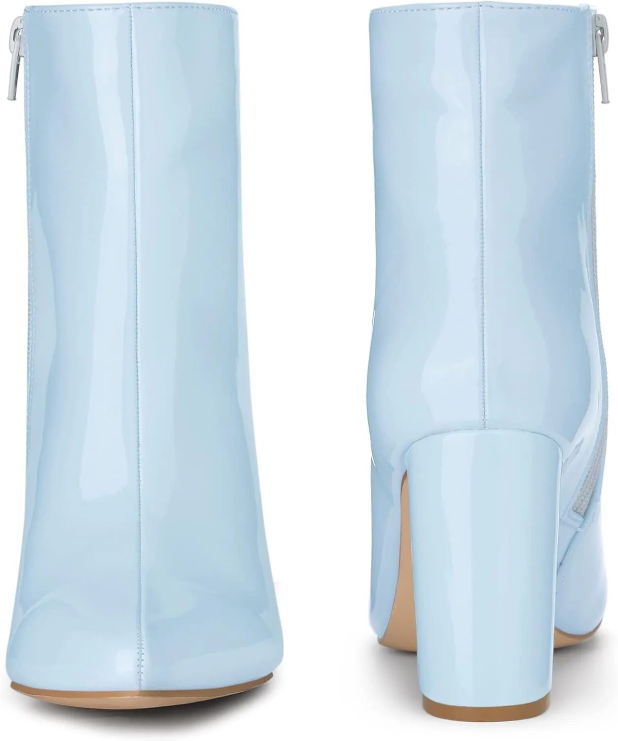 Perphy Pointed Toe Side Zip Chunky Heel Ankle Boots for Women