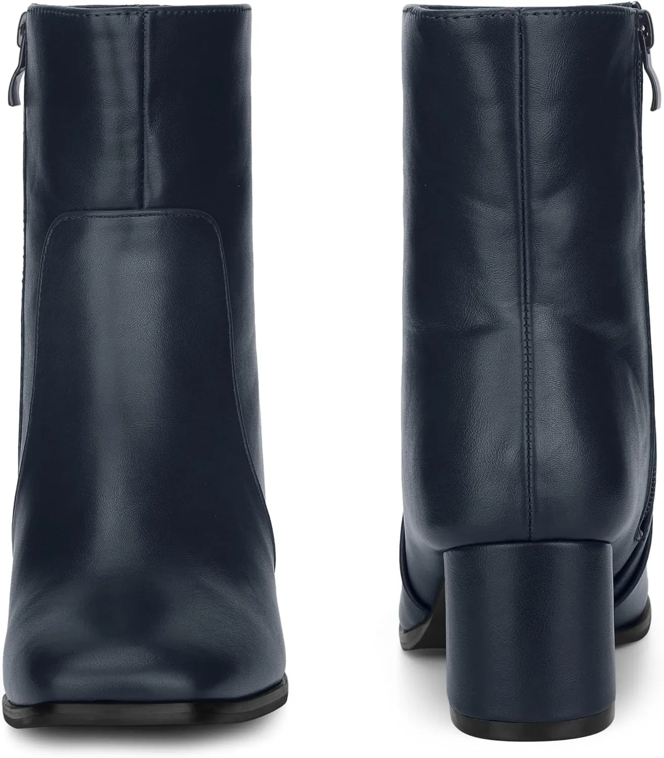 Perphy Square Toe Side Zip Chunky Heel Ankle Boots for Women