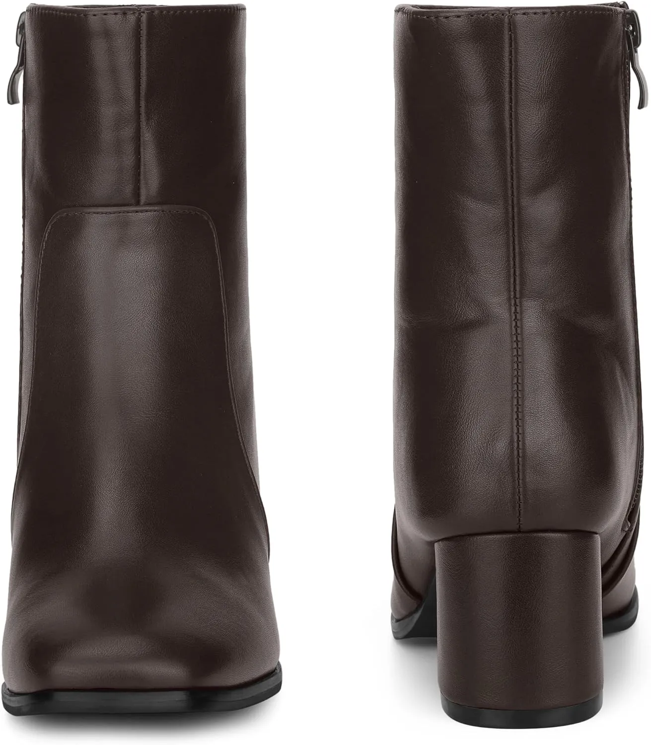 Perphy Square Toe Side Zip Chunky Heel Ankle Boots for Women