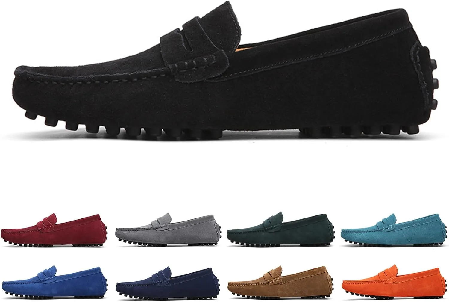 Plus Size Men's Moccasin Penny Loafers, Driving Shoes, Comfortable Non-Slip Slip-On Shoes, Men's Fashion Footwear for All Seasons