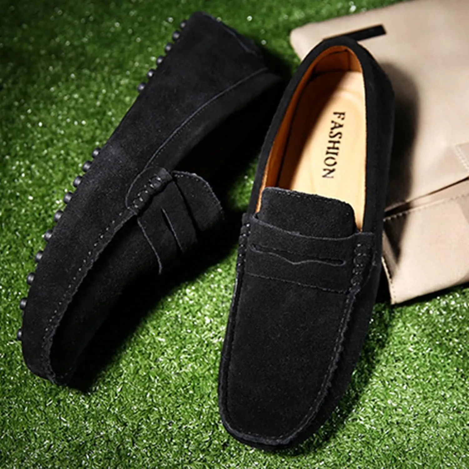 Plus Size Men's Moccasin Penny Loafers, Driving Shoes, Comfortable Non-Slip Slip-On Shoes, Men's Fashion Footwear for All Seasons