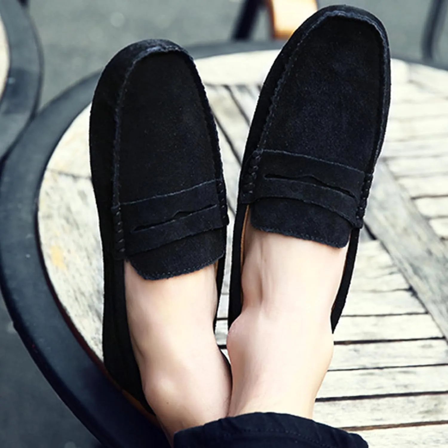 Plus Size Men's Moccasin Penny Loafers, Driving Shoes, Comfortable Non-Slip Slip-On Shoes, Men's Fashion Footwear for All Seasons