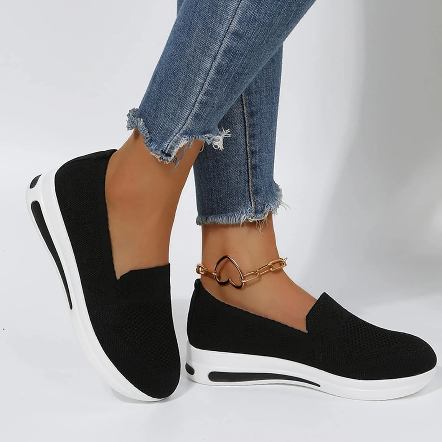 Quick Dry Casual Boat Shoes for Women Arch Support Air Cushioned Classic Comfort Flat Loafers Orthopedic Tennis Comfortable Lightweight Jogging Sneakers Padded Insole Slip on Tennis Footwears