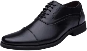 Santimon Men's Dress Oxford Shoes Classic Lace Up Formal Cap Toe Shoes Casual Office Business Shoes