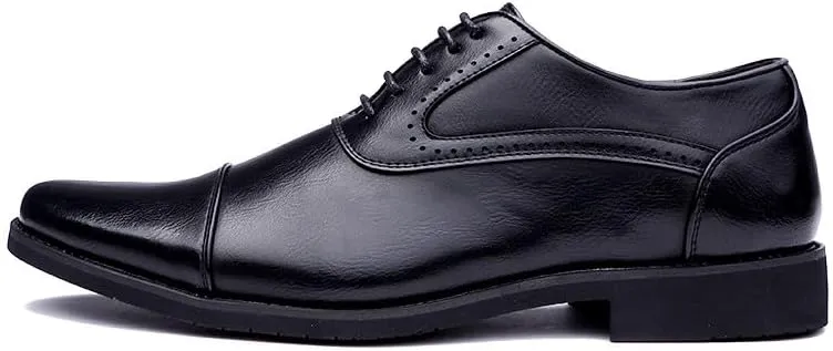 Santimon Men's Dress Oxford Shoes Classic Lace Up Formal Cap Toe Shoes Casual Office Business Shoes