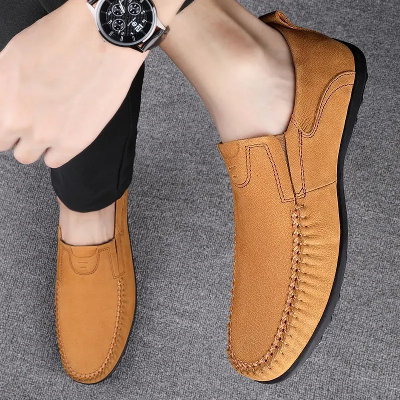 Santimon Men's Leather Dress Shoes Comfortable Slip On Formal Loafers for Weddings, Church, Office, Prom