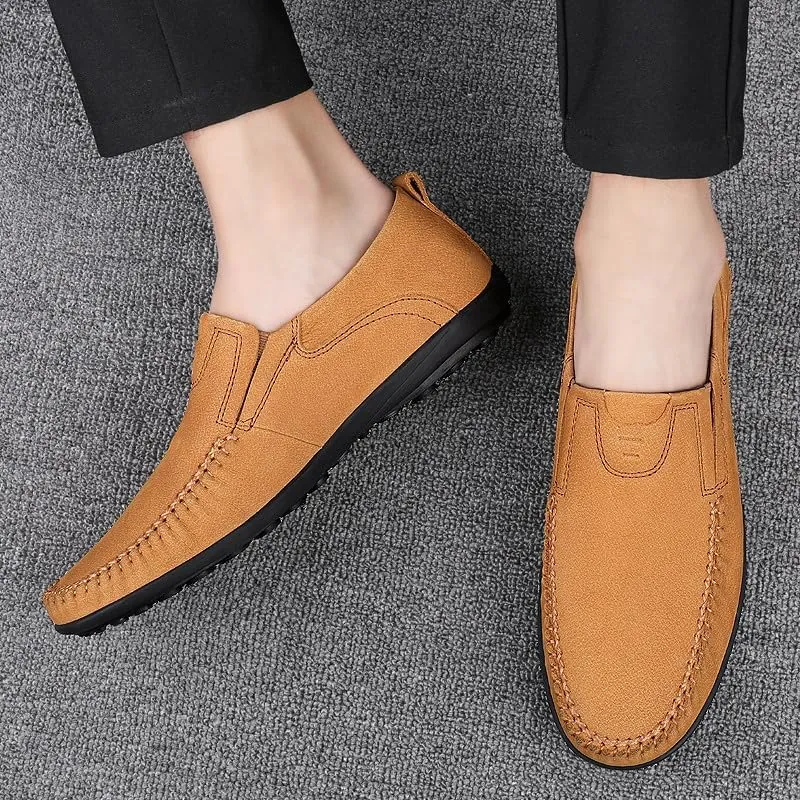 Santimon Men's Leather Dress Shoes Comfortable Slip On Formal Loafers for Weddings, Church, Office, Prom