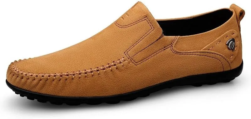 Santimon Men's Leather Dress Shoes Comfortable Slip On Formal Loafers for Weddings, Church, Office, Prom