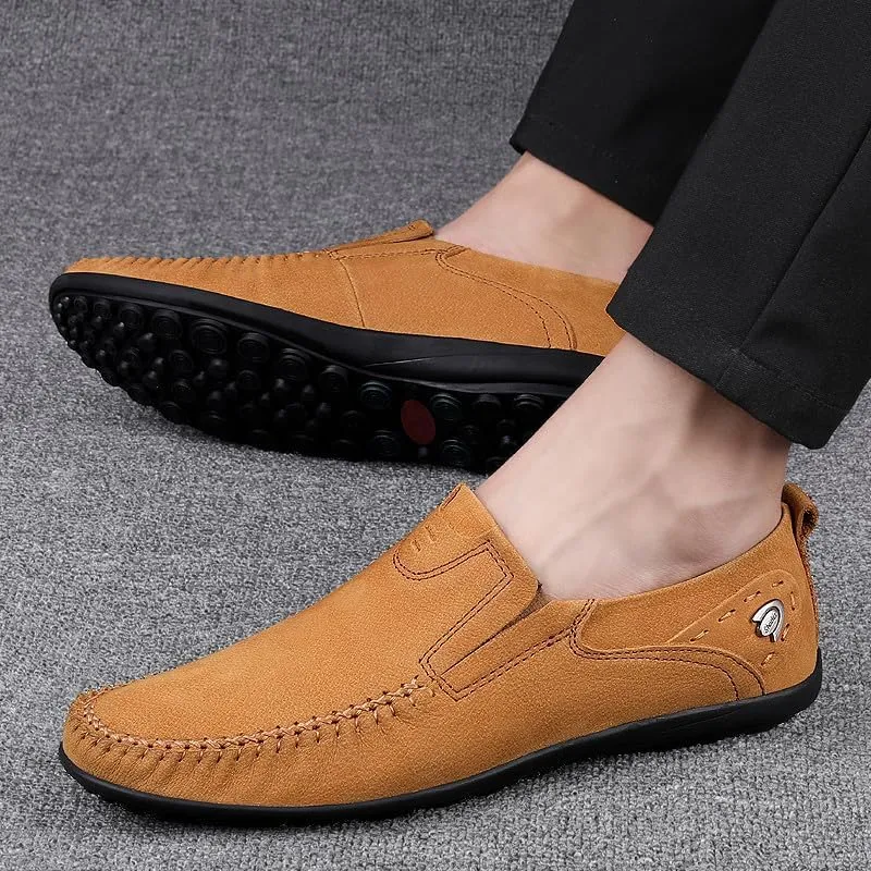 Santimon Men's Leather Dress Shoes Comfortable Slip On Formal Loafers for Weddings, Church, Office, Prom