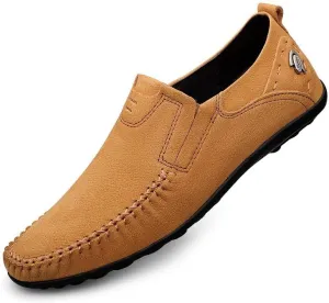 Santimon Men's Leather Dress Shoes Comfortable Slip On Formal Loafers for Weddings, Church, Office, Prom