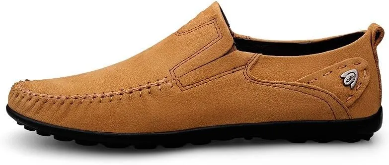 Santimon Men's Leather Dress Shoes Comfortable Slip On Formal Loafers for Weddings, Church, Office, Prom