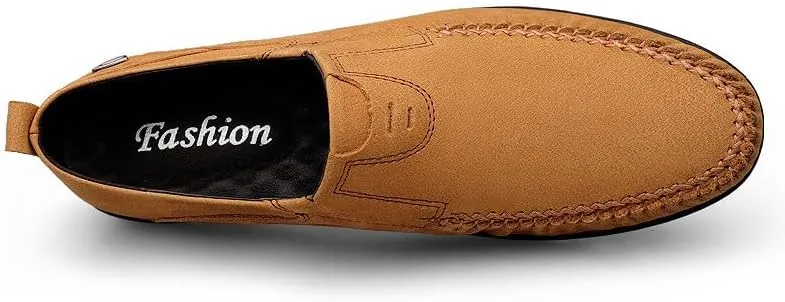 Santimon Men's Leather Dress Shoes Comfortable Slip On Formal Loafers for Weddings, Church, Office, Prom