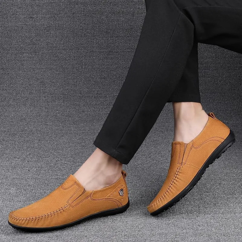 Santimon Men's Leather Dress Shoes Comfortable Slip On Formal Loafers for Weddings, Church, Office, Prom