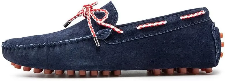 Santimon Men's Suede Loafers Moccasin Driving Shoes Slip On Flats Boat Shoes