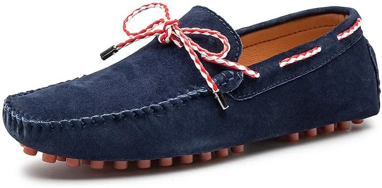 Santimon Men's Suede Loafers Moccasin Driving Shoes Slip On Flats Boat Shoes